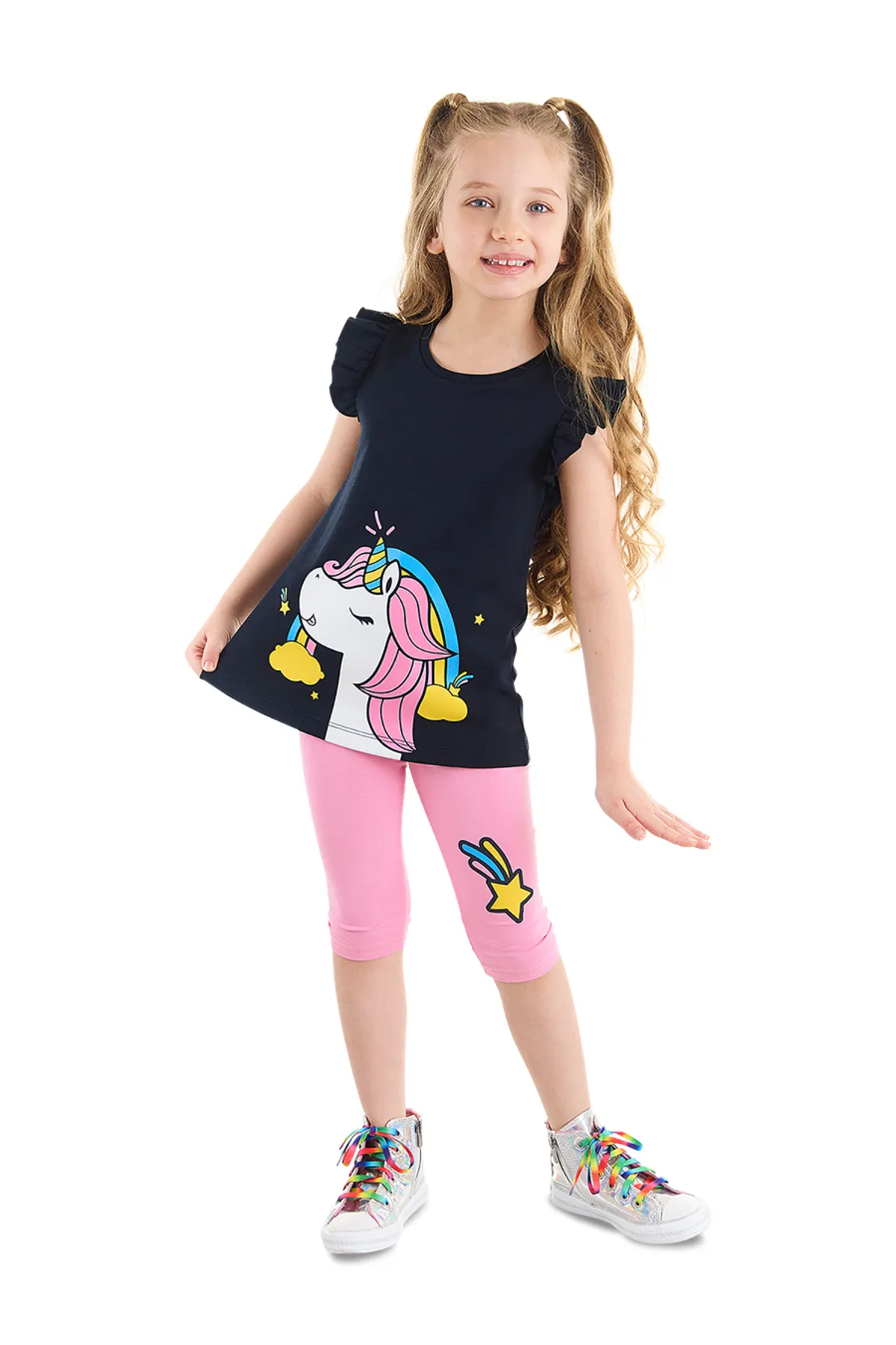 Denokids  Unicorn Power T-Shirt-Strumpfhosen-Set für Mädchen
