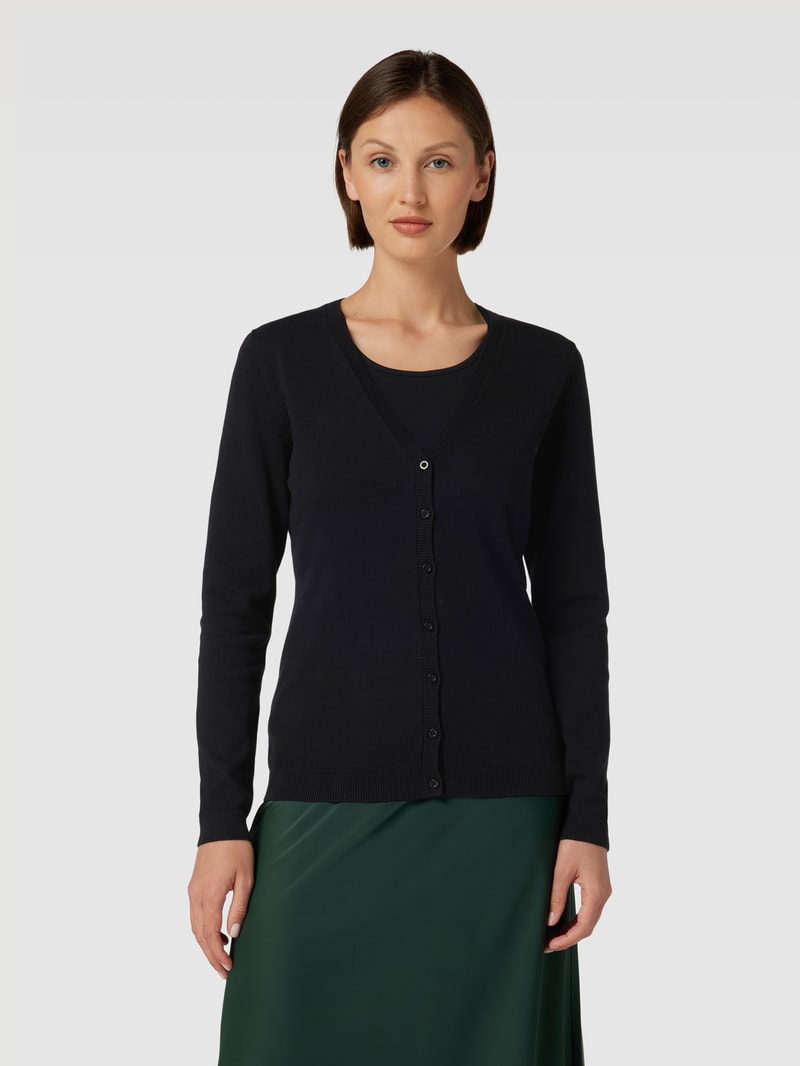 Cardigan mit V-Ausschnitt in schwarz