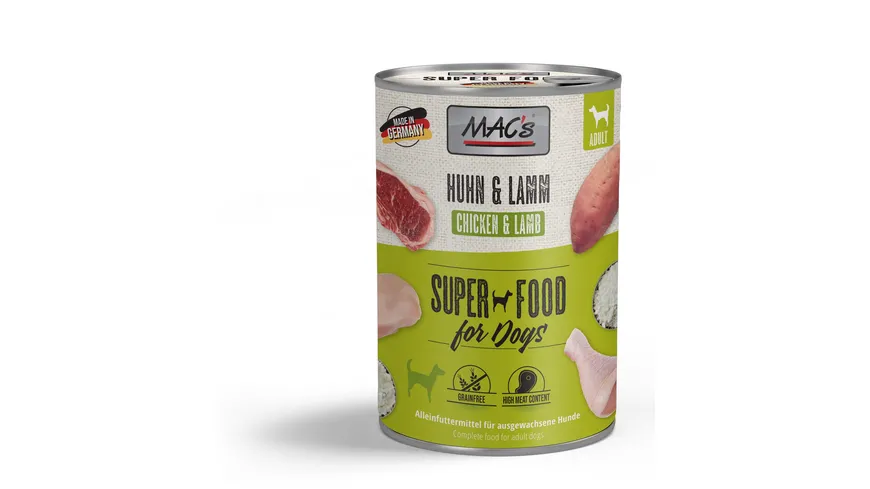 MAC's DOG Hundenassfutter Hühnchen & Lamm 400 g