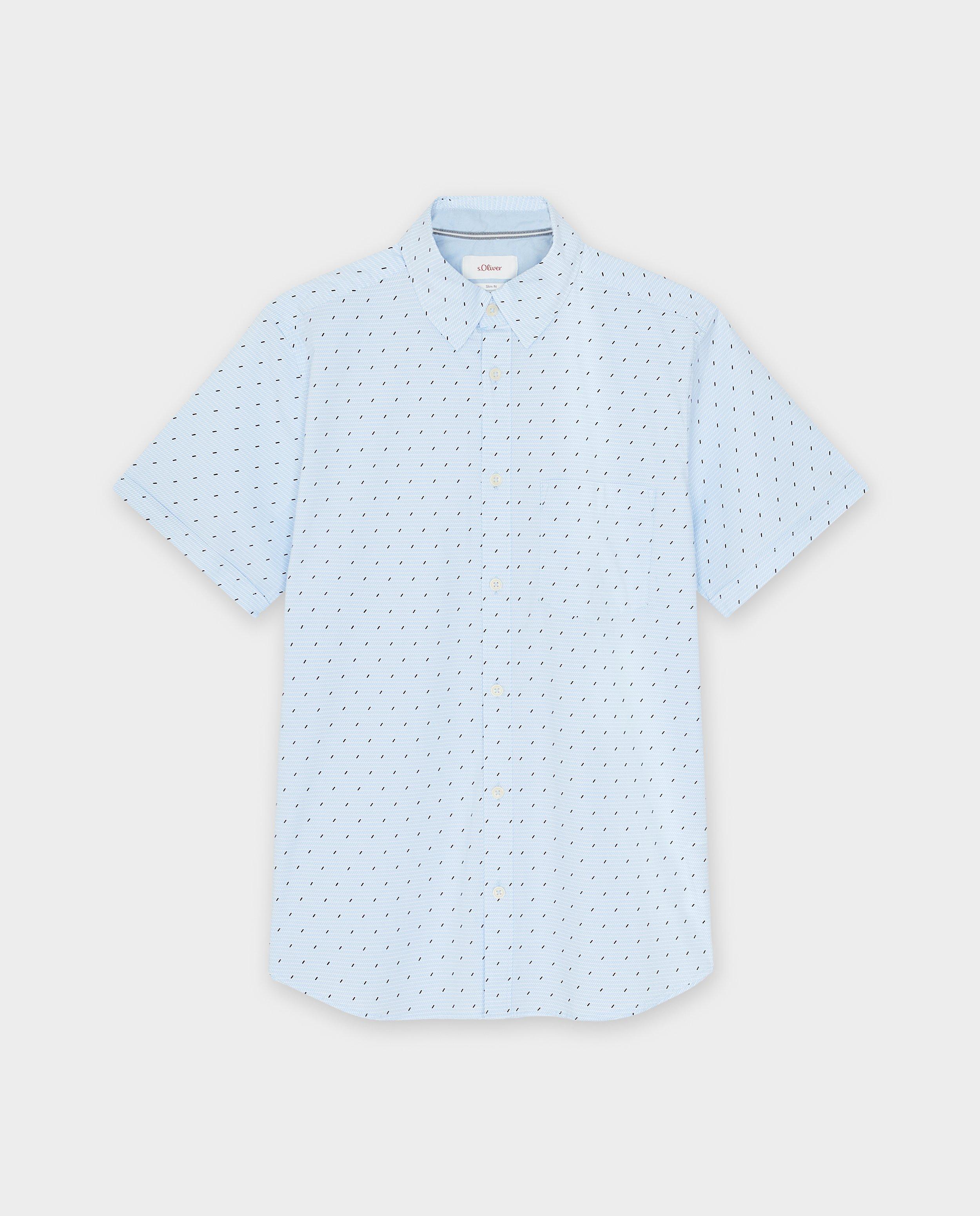 S. Oliver mintás ing, slim fit, világoskék