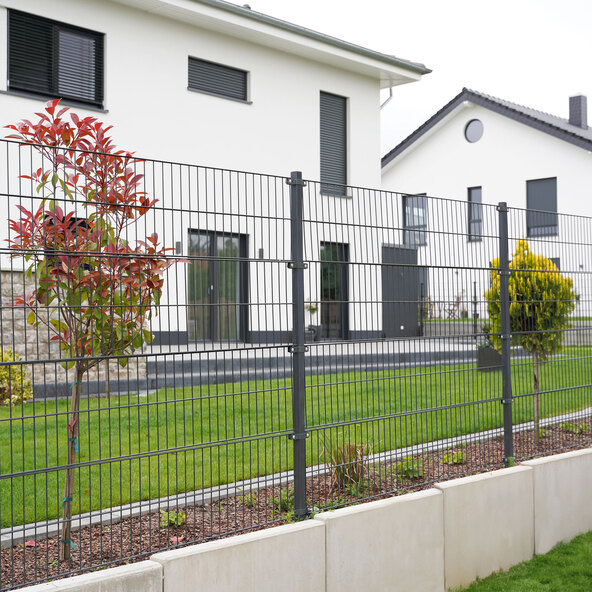 Modulares Zaunsystem, Doppelstabmattenzaun MORATA, anthrazit, 120 cm x 10 m