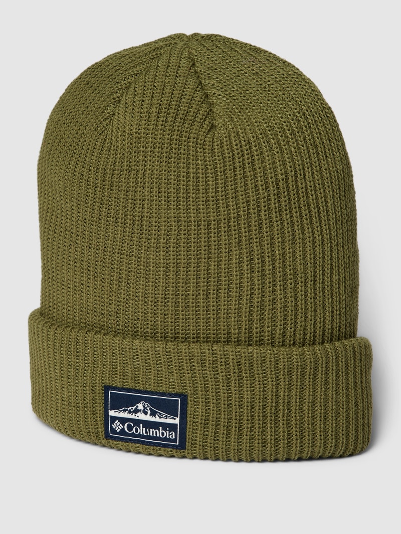 Beanie mit Label-Patch Modell 'LOST LAGER II' in olivgrün