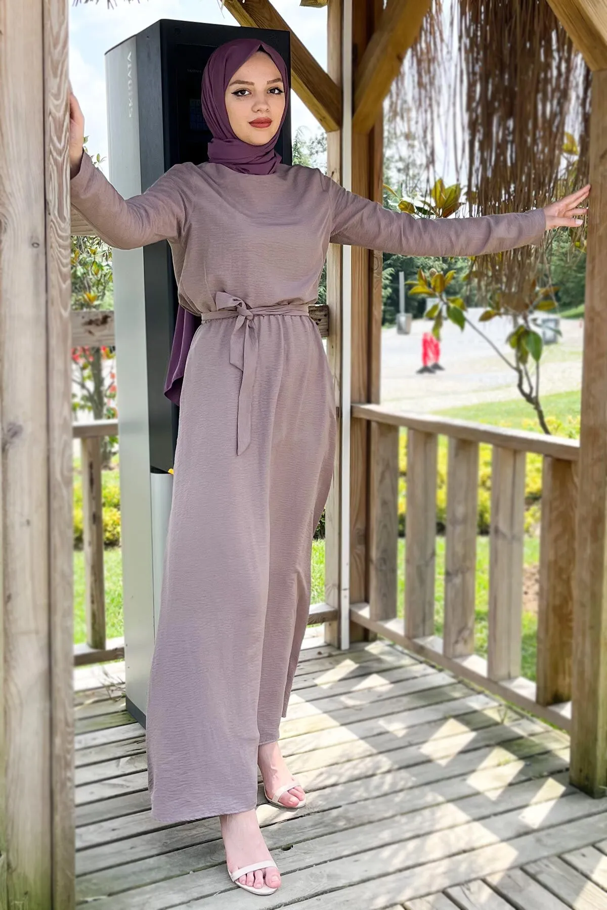 Tesettür Dünyası  Ayrobin Kleid Tsd220540 Nerz