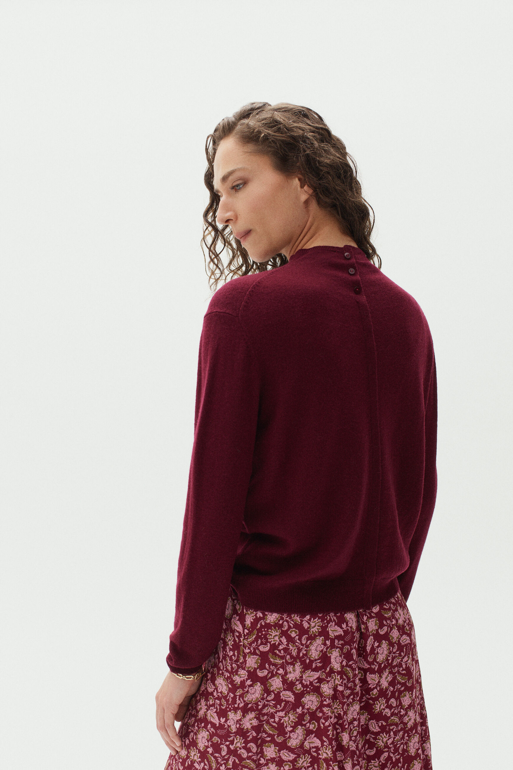 pull vera 100% laine bordeaux femme