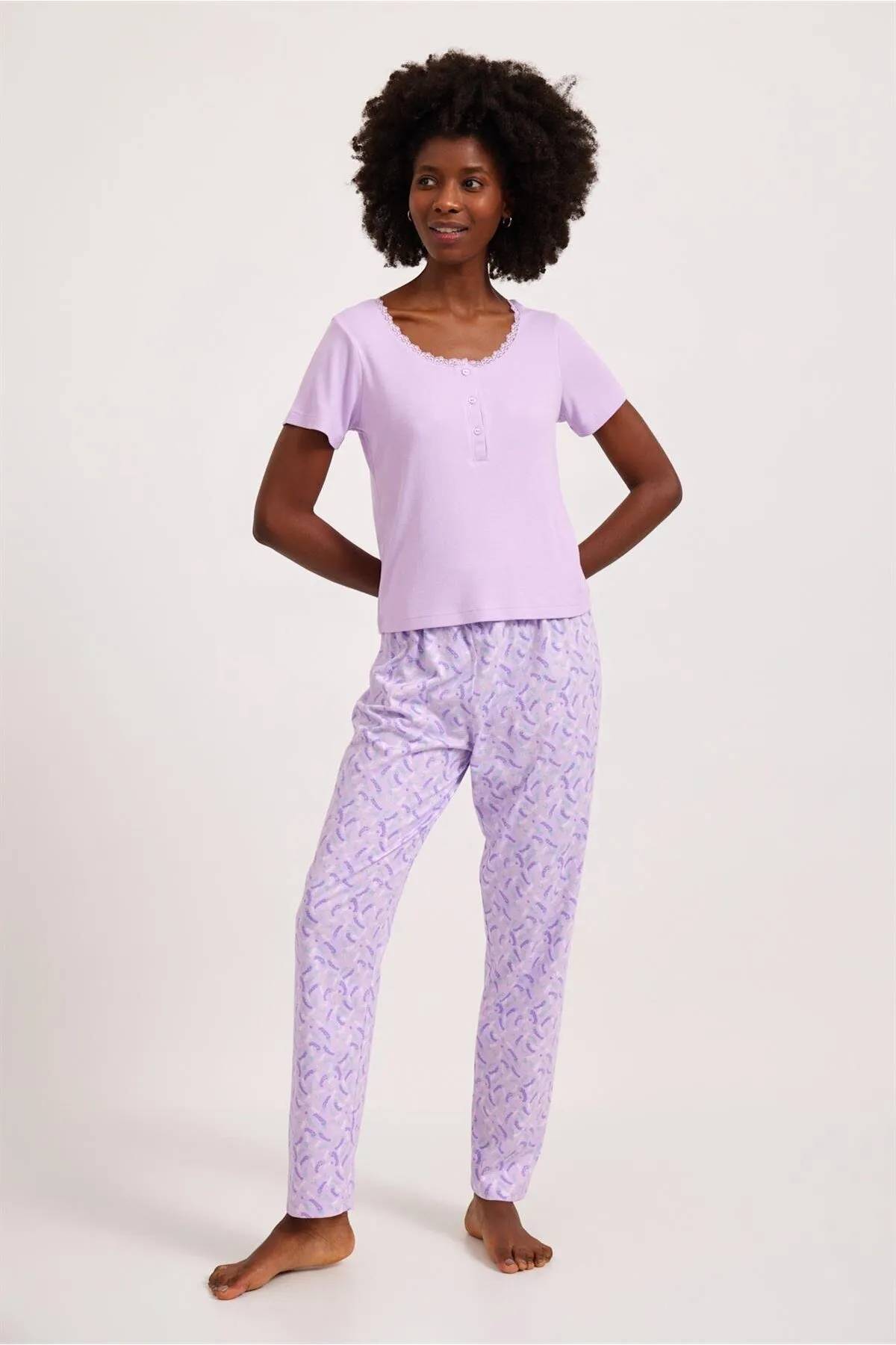 Katia&Bony  Lavendel Damen-Pyjamahose Flieder