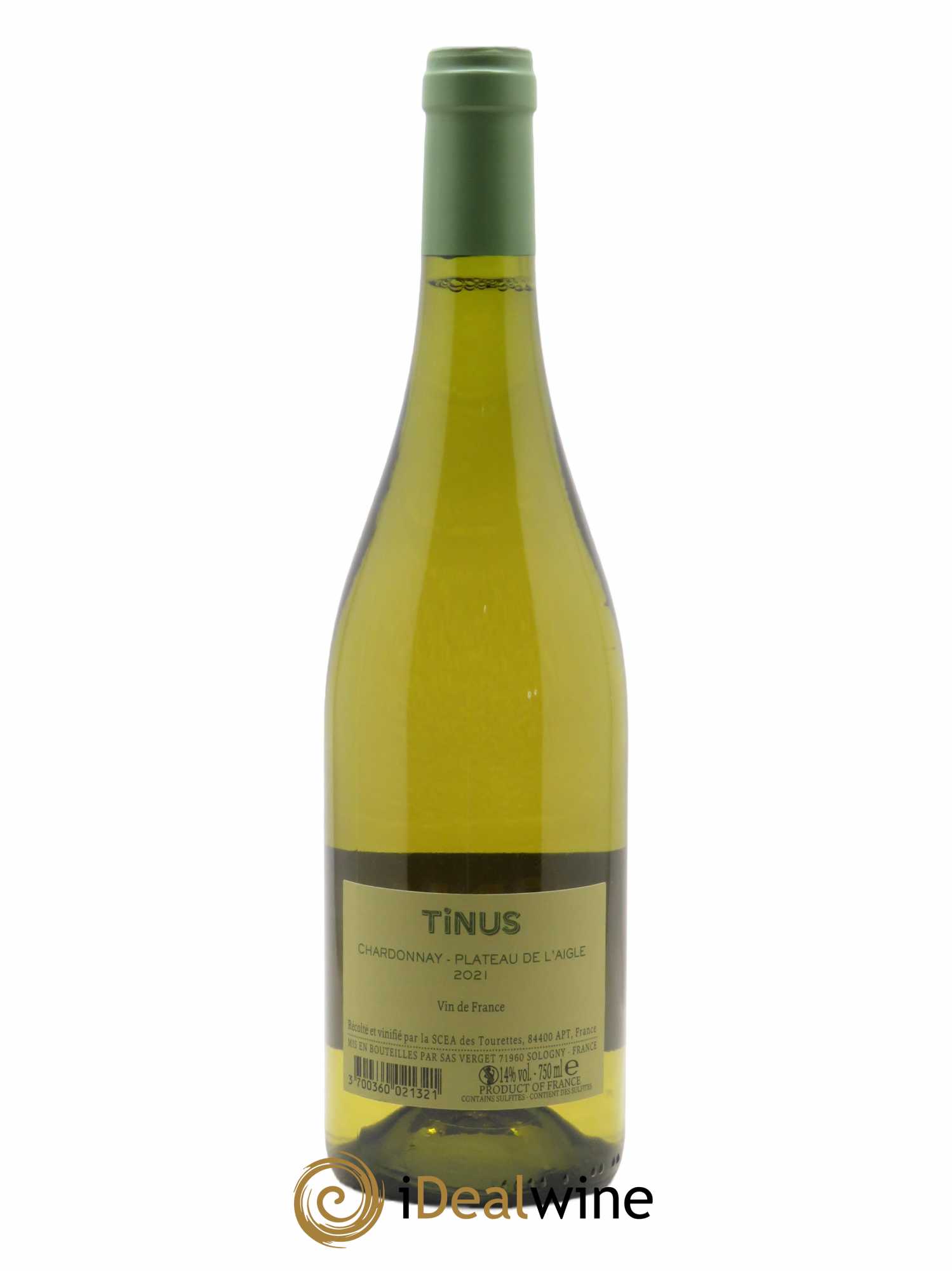 Vin de France Château des Tourettes Tinus Chardonnay Plateau de l'Aigle Jean-Marie Guffens  2021 - Lot de 1 Bouteille