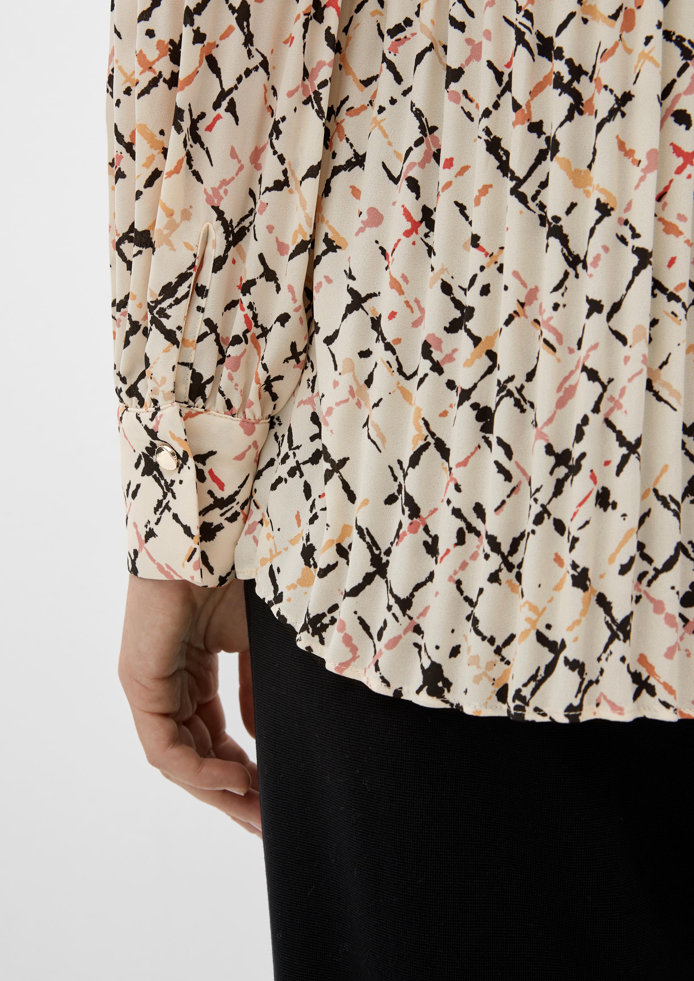Plissée-Bluse mit Print  2121787-02A3