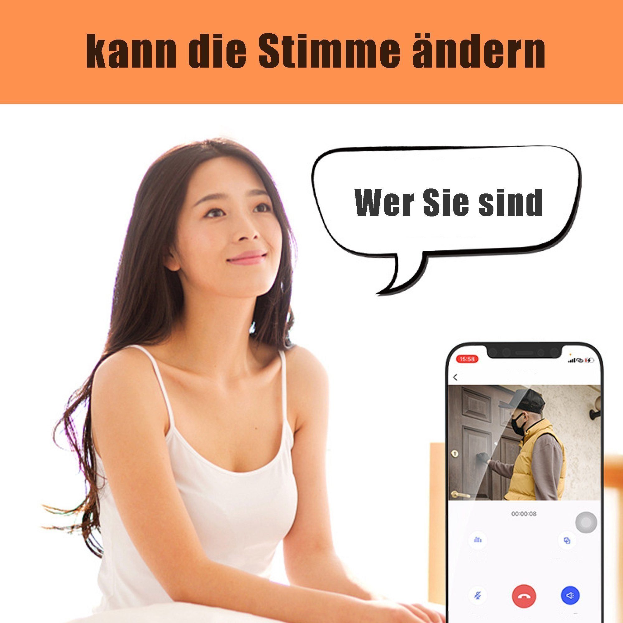 KUGI Türklingel 1080P Türklingel mit Kamera Video Türsprechanlage Kabellose (Türklingel mit Glockenspiel, Akkubetrieben, Cloud-Speicher), Zwei-Wege-Audio, Nachtsicht,Mit Wiedergabe, Besuchererfassung