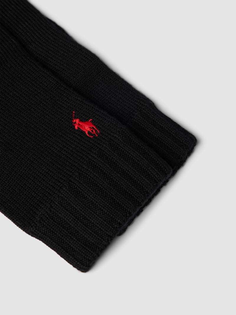 Handschuhe mit gerippten Abschlüssen in schwarz