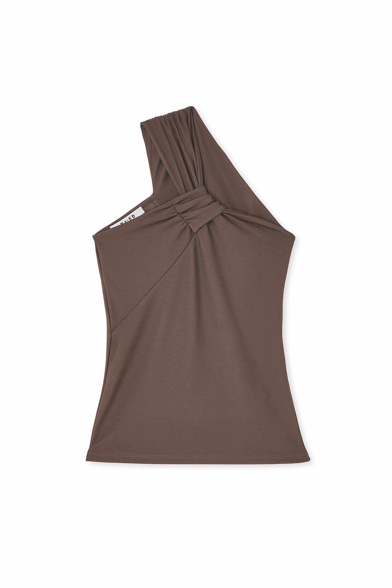Drapiertes One-Shoulder-Top