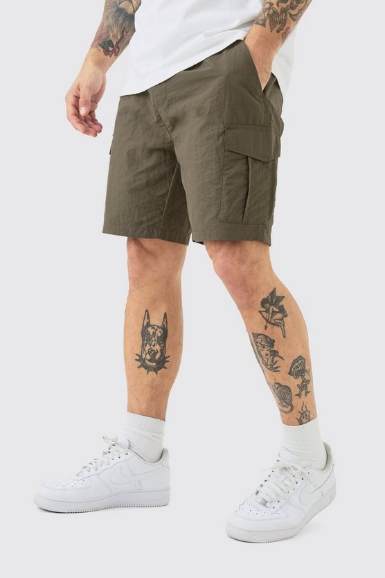 Slim-Fit Cargo-Shorts mit elastischem Bund