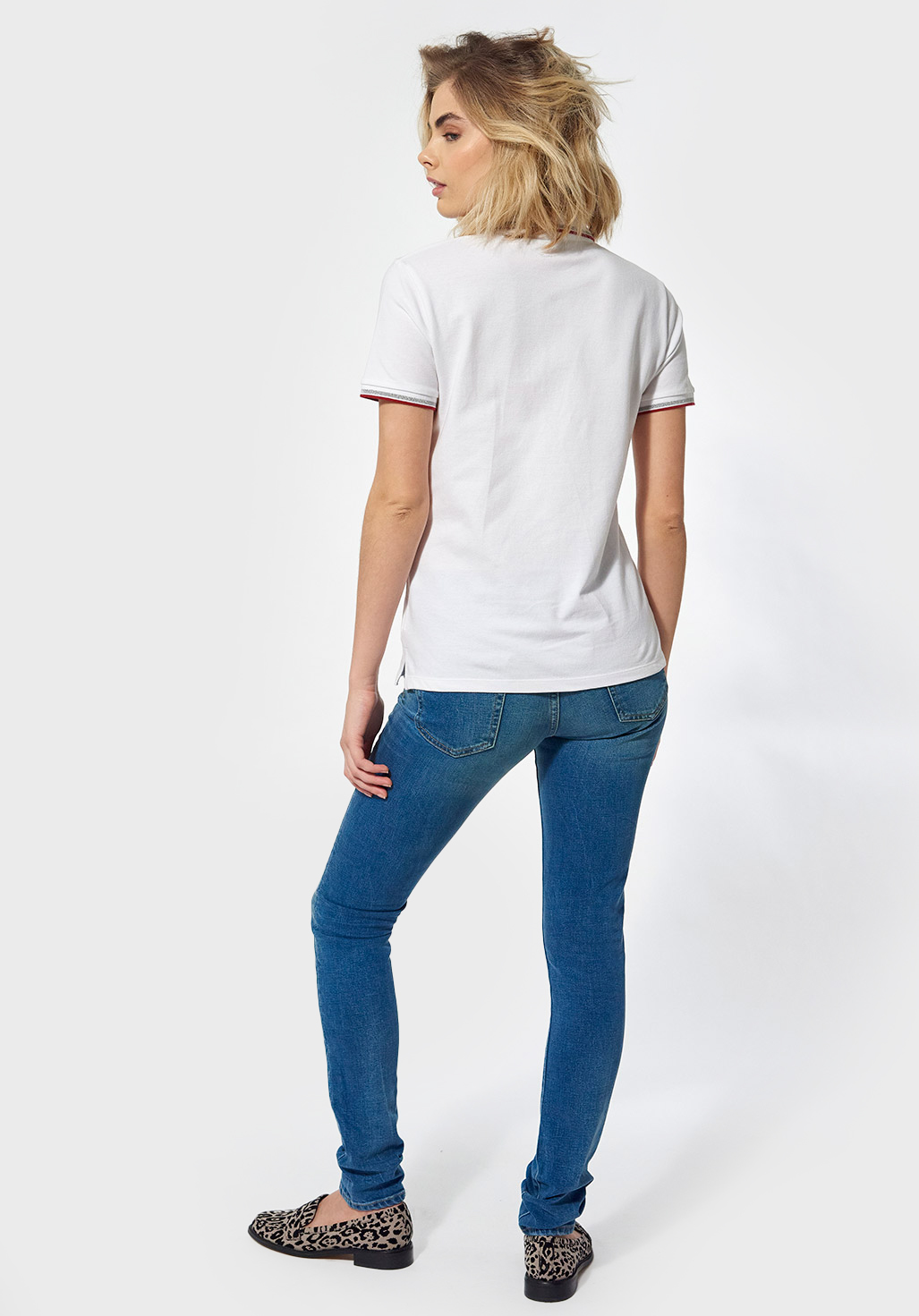 POLAX  Polo ajusté blanc Femme