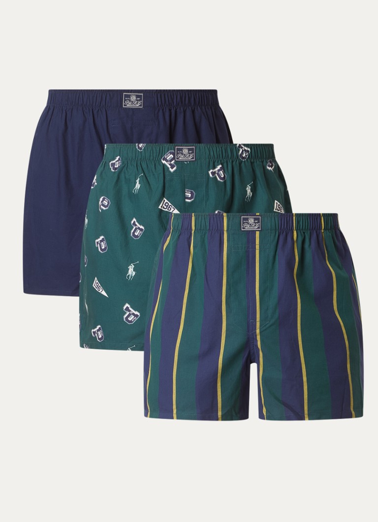 Μποξεράκι Ralph Lauren με στάμπα, συσκευασία των 3