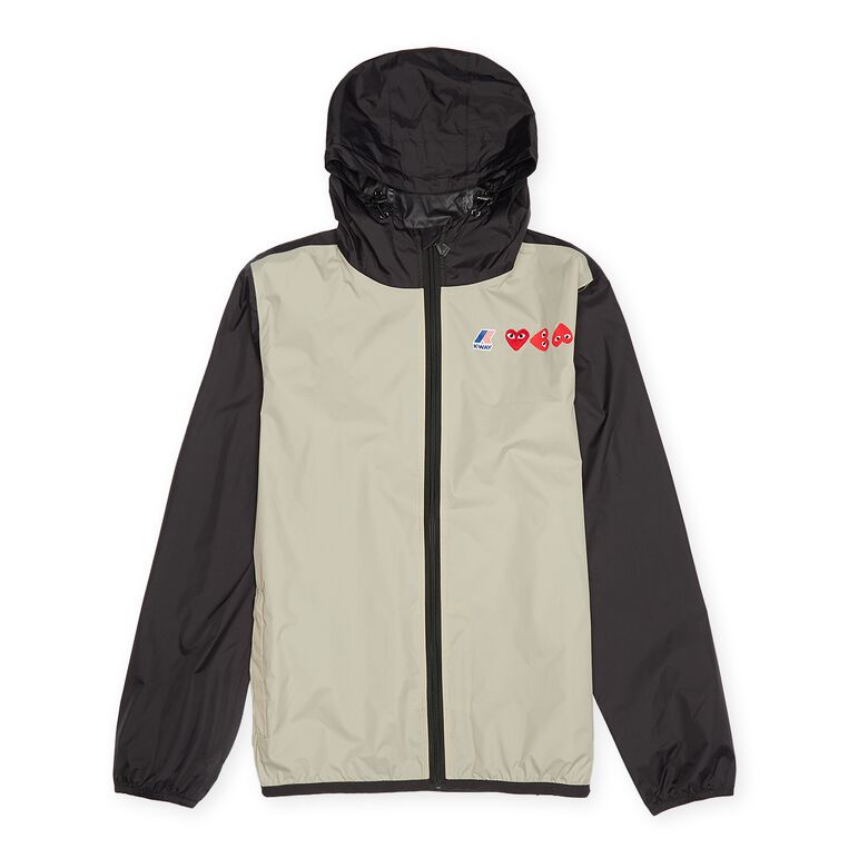 Comme des Garcons Play K-Way Full Zip Jacket beige/black