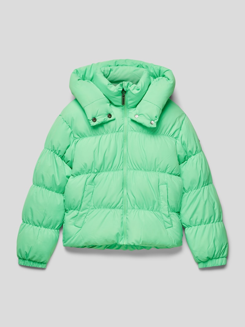 Steppjacke mit Kapuze in neon grün