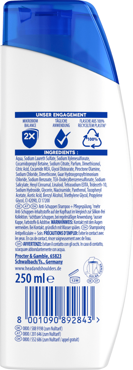Shampoo Anti-Schuppen 2in1 Classic Clean, 250 ml
