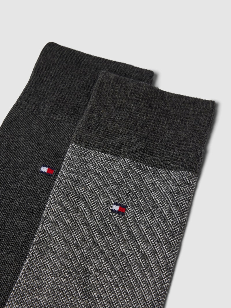 Socken mit Label-Details im 2er-Pack Modell 'Birdeye' in anthrazit