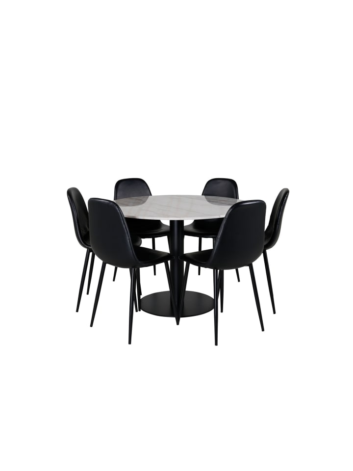ebuy24 Essgruppe Estelle 77 (7-teilig) Schwarz 106 x 106 cm günstig kaufen onesize
