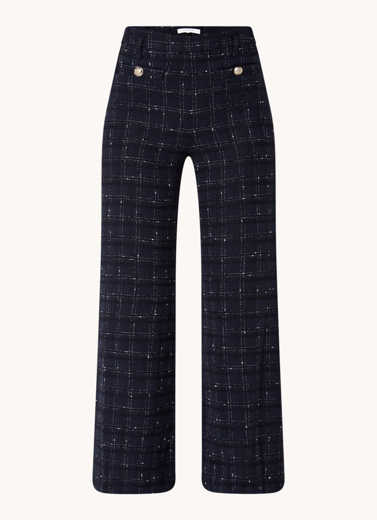 Calça cropped de cintura alta e corte reto Gerard Darel Cheraze com efeito tweed.