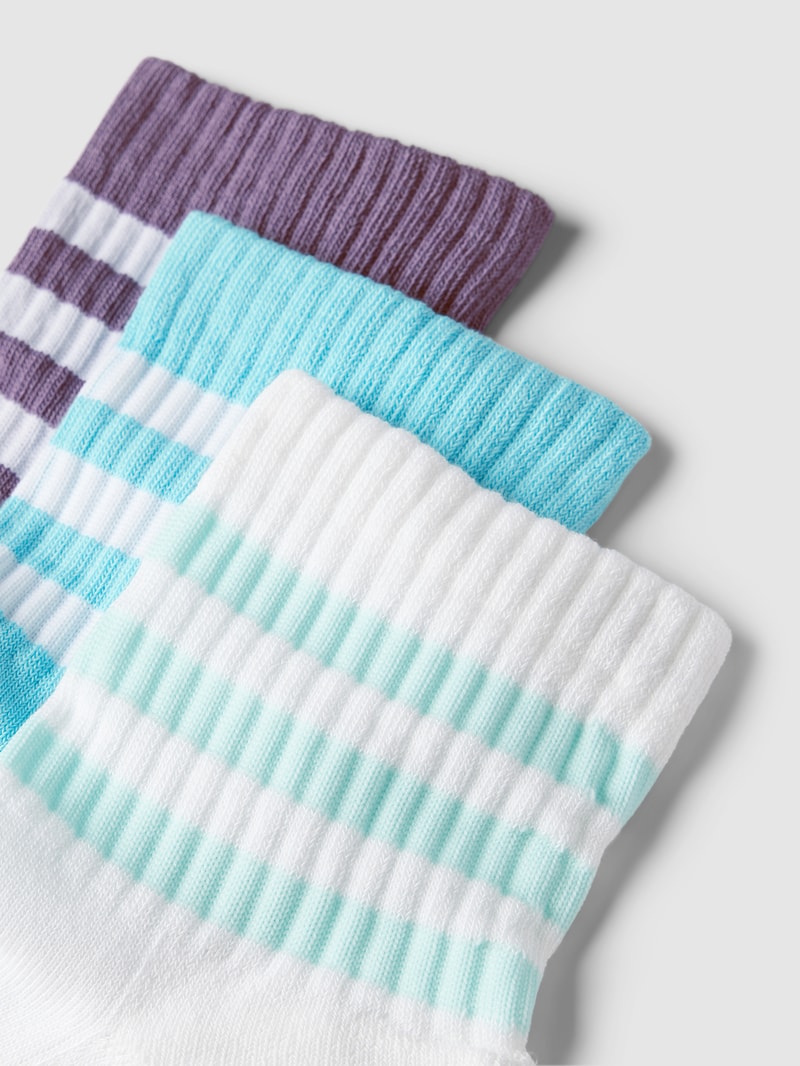 Socken mit Label-Stitching im 3er-Pack in flieder