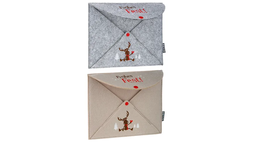 GILDE Filz Geschenkkuvert Hirsch Hannes H=20cm beige, grau
