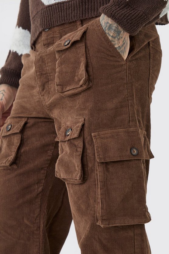 Tall lockere Cord-Cargohose