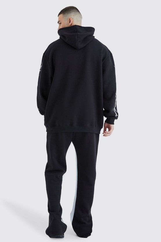 Tall Oversize Trainingsanzug mit Graffiti-Print und Kapuze