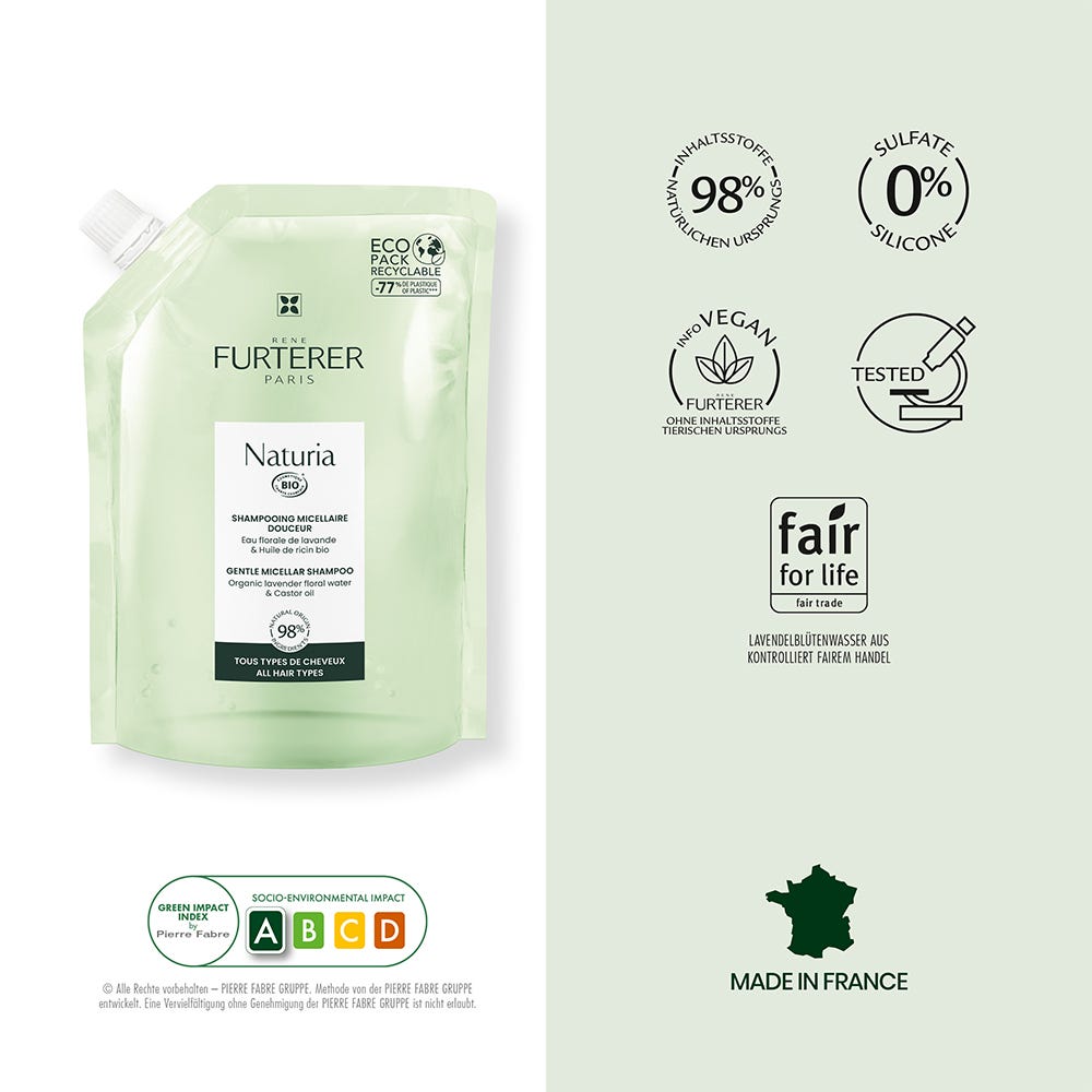 Rene Furterer Naturia Sanftes Mizellen-Shampoo 400 ml Refill