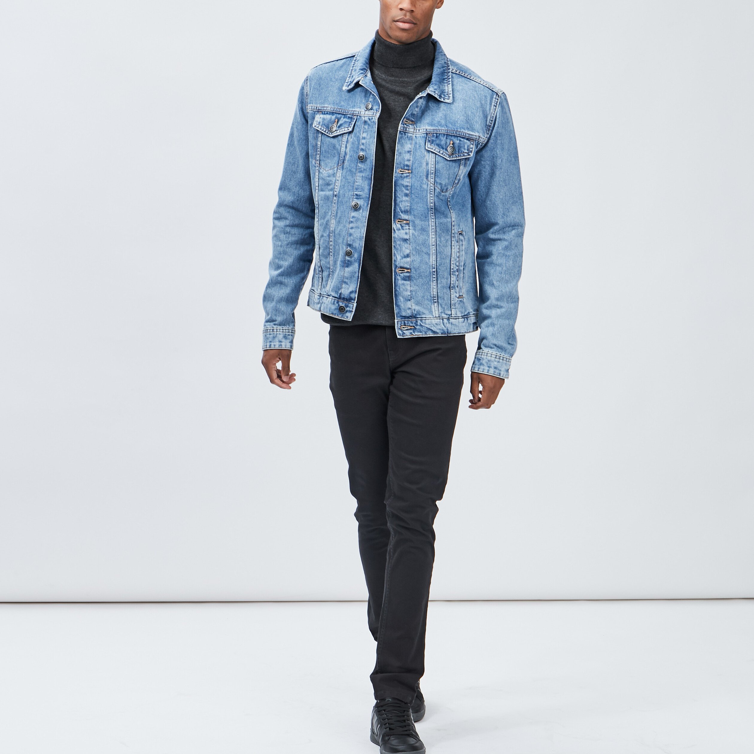 Pull avec col roulé gris foncé homme | La Halle