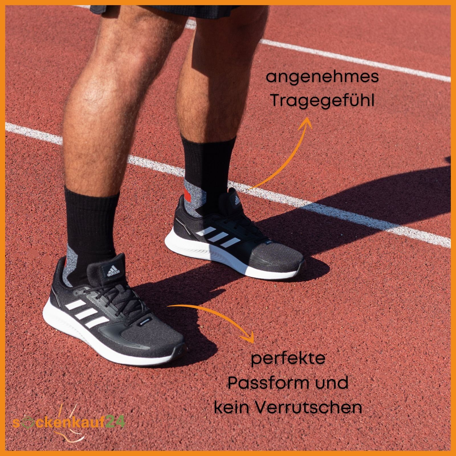 sockenkauf24 Sportsocken 3 Paar Damen & Herren Funktionssocken (43-46, Farbmix) Laufsocken Wandersocken Stoßabfedernd - 16101 WP
