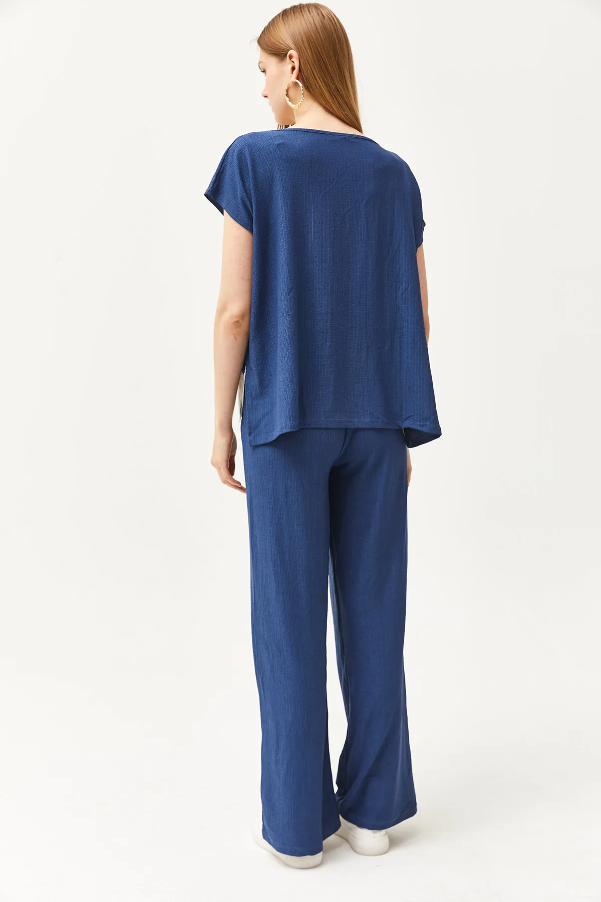 Olalook  Damen Indigo Top Bluse Unterhose Set TKM-19000273