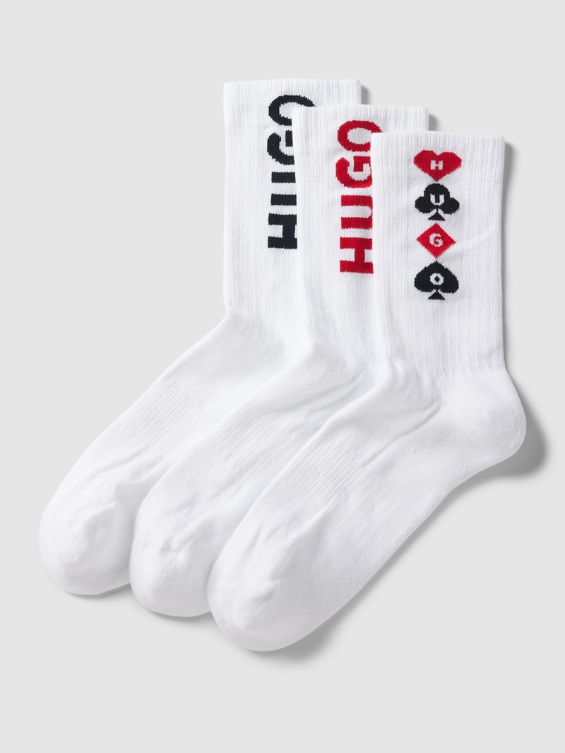 Socken mit Label-Stitching im 3er-Pack in weiß
