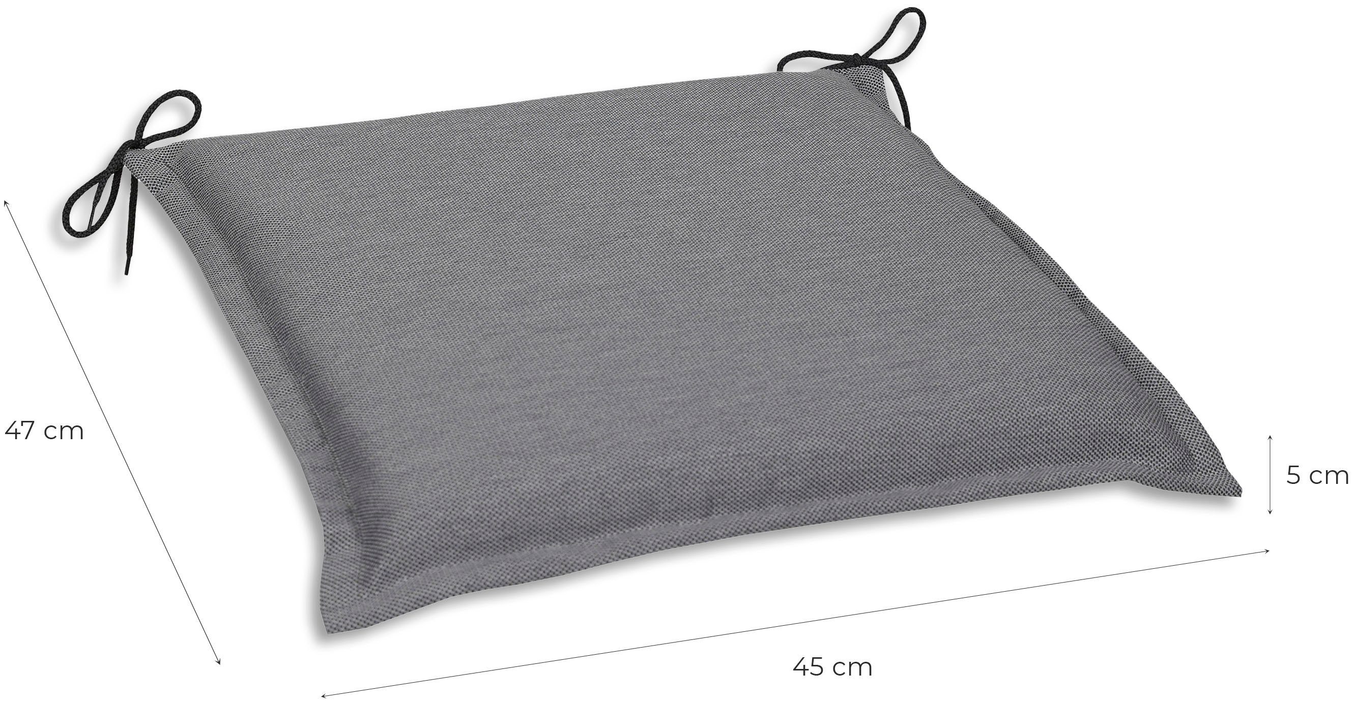 GO-DE Sitzkissen Dora, 2er Set, 47x5x45 cm, wasserabweisend