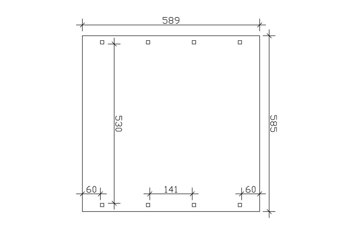 Skanholz Doppelcarport Spreewald, BxT: 585x589 cm, 215 cm Einfahrtshöhe