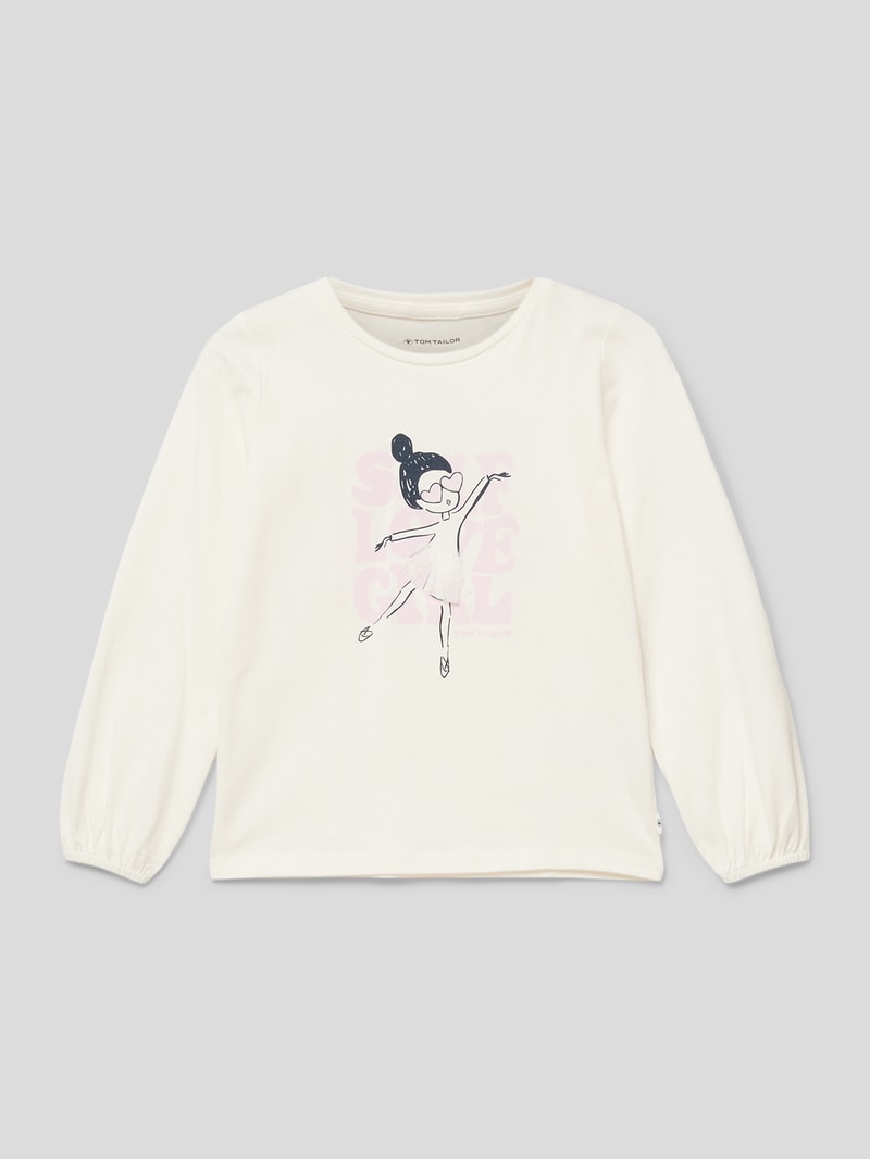 Longsleeve mit Motiv-Print in offwhite