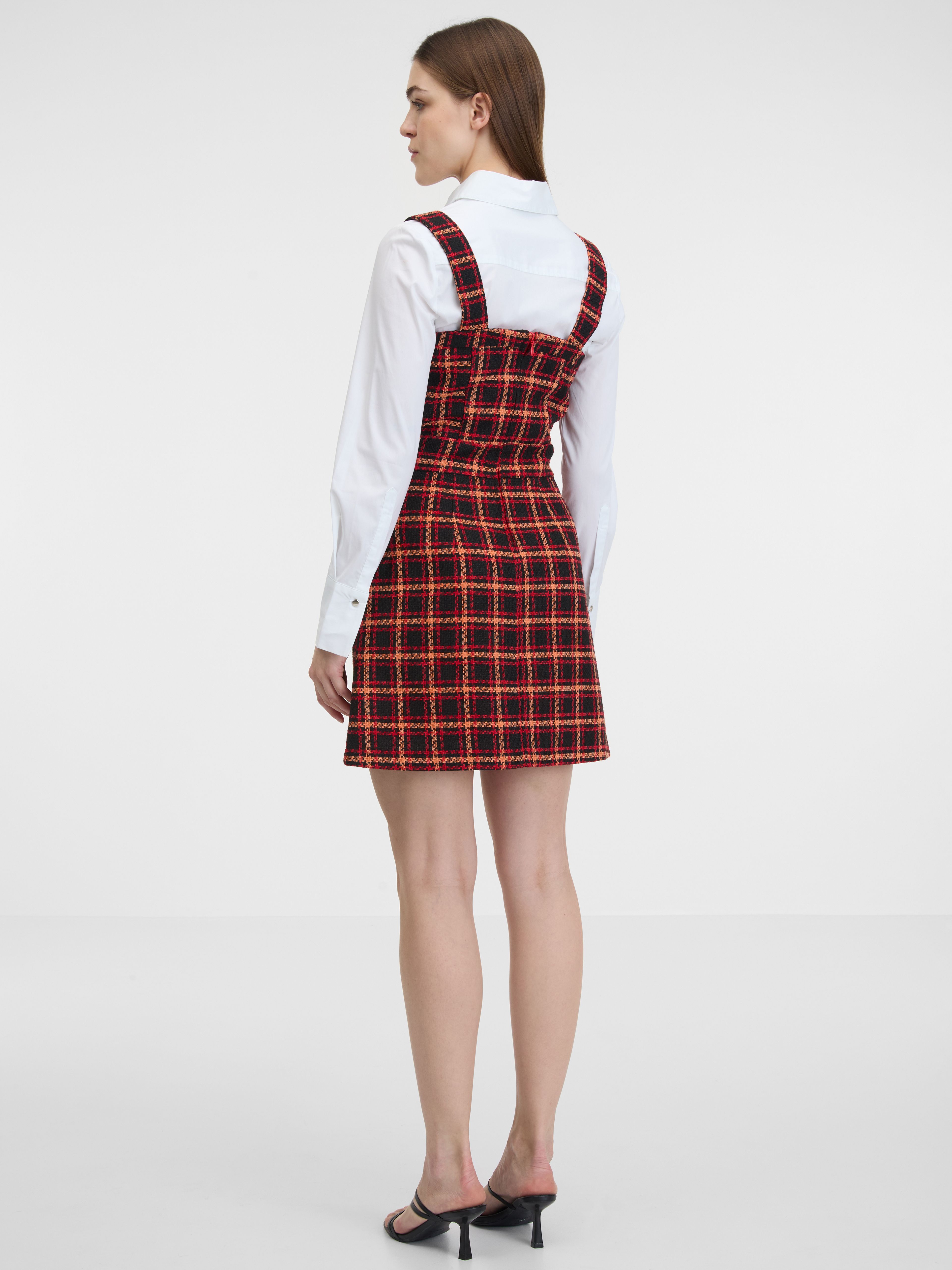 Rot-schwarz kariertes Kleid ORSAY