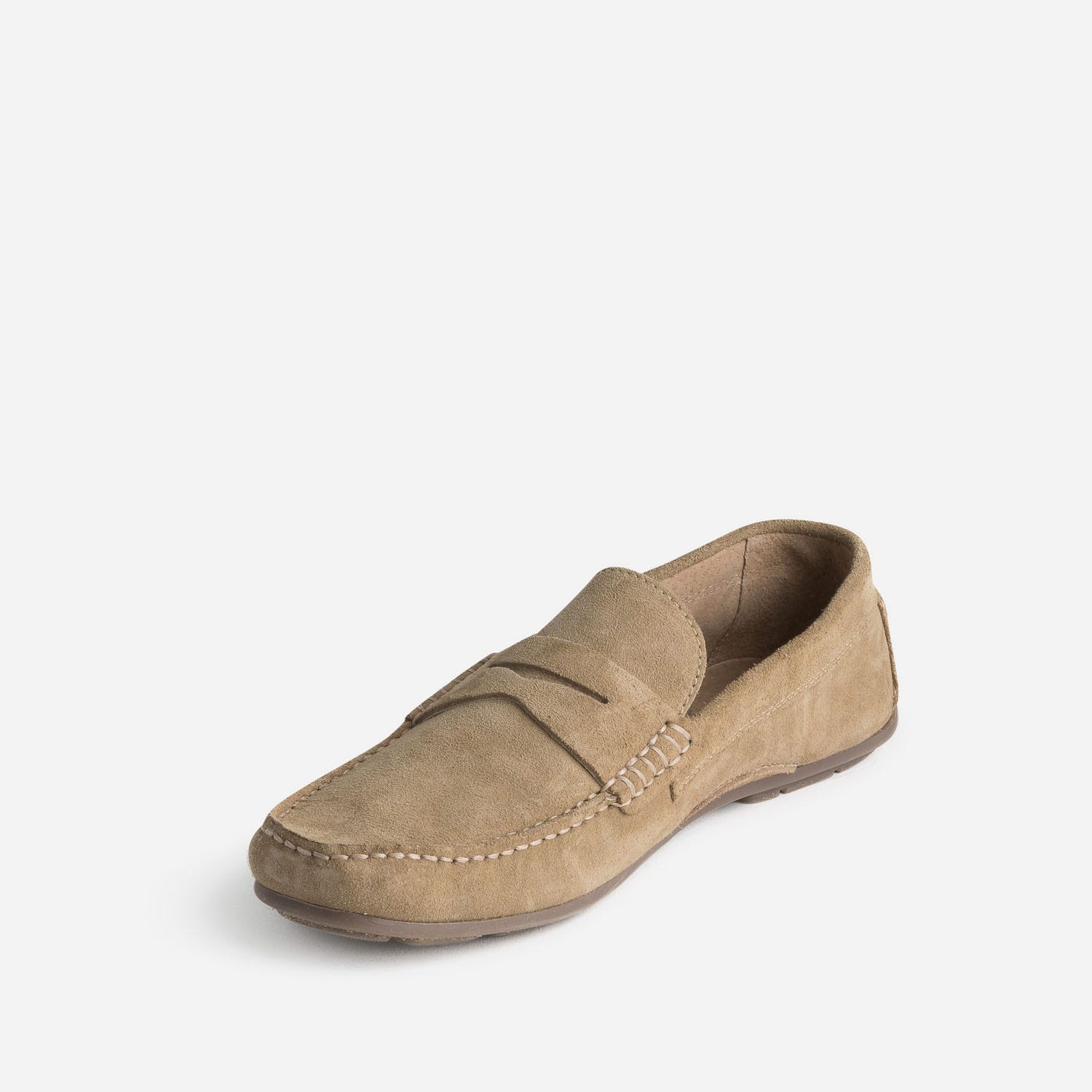 Mocassin beige éco-conçu en cuir velours