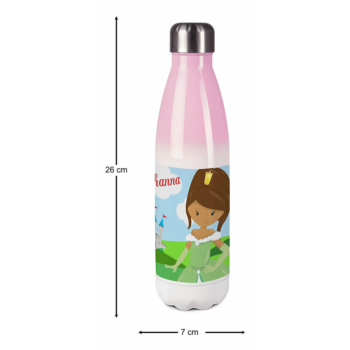 Edelstahl Kinder Thermoflasche / Trinkflasche bunt Prinzessin Spülmaschinenfest, Auslaufsicher, Bruchfest, Doppelwandig, Für Heißgetränke geeignet, Mit Deckel, Isoliert