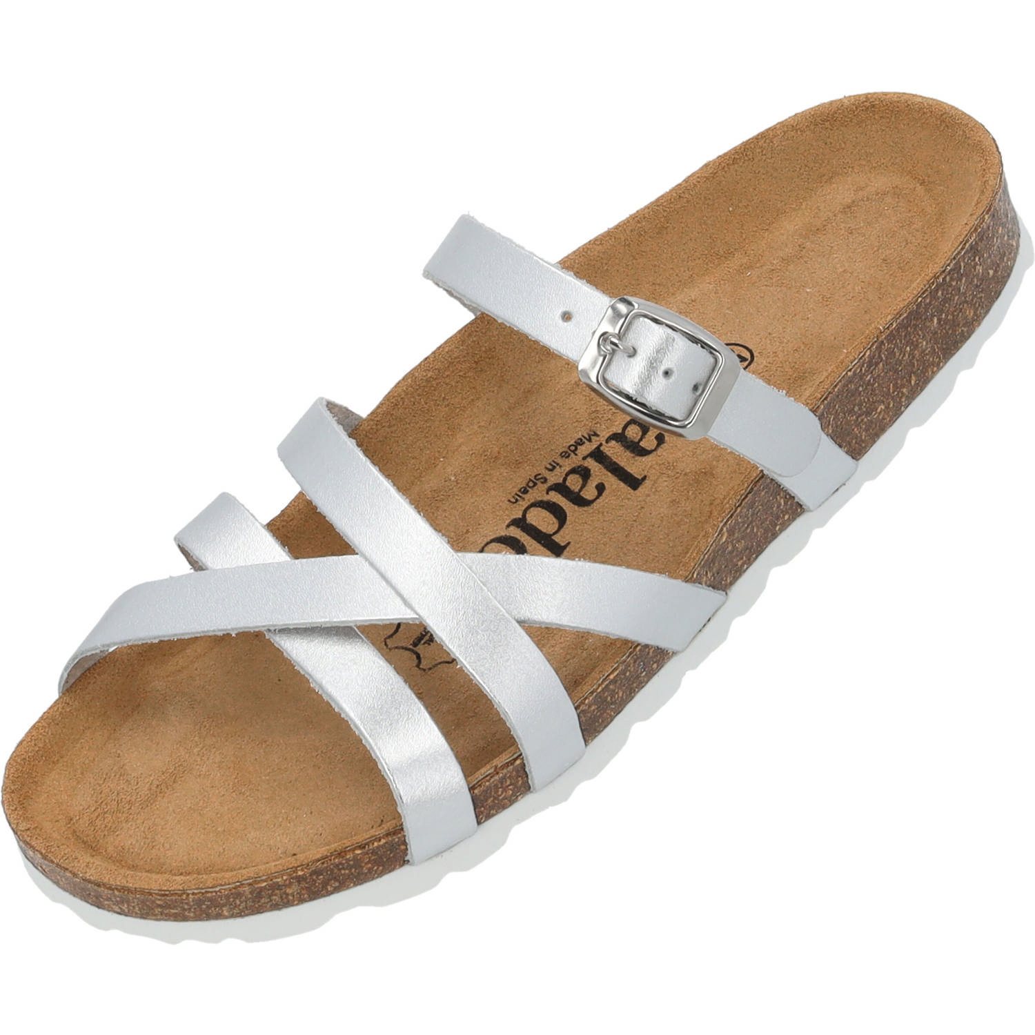 Palado Cruisi Premium Leather, Pantoletten, Damen, Silber Metallic