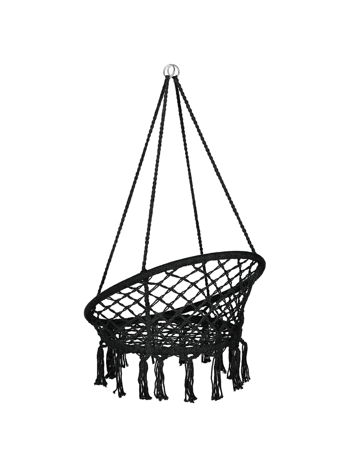 Beliani Hängesessel GABELLA in Schwarz - (W) 61 x (H) 107 x (L) 61 cm günstig kaufen onesize
