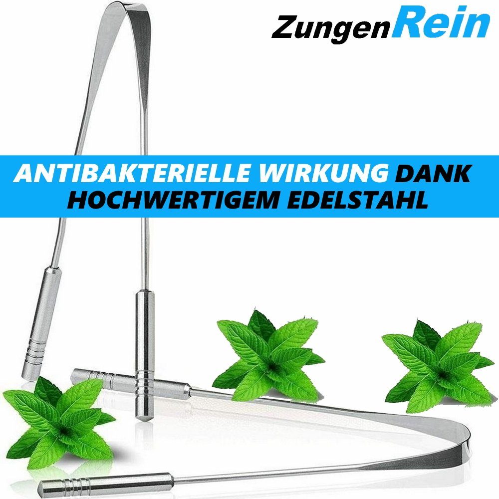 MAVURA Zahnbürste ZungenRein Zungenreiniger Zungenschaber Zungenbürste, Antibakteriell gegen Mundgeruch Ayurveda [2er Set]