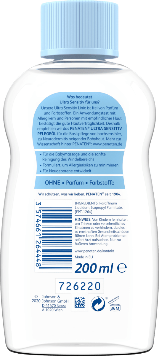 Babyöl ultra sensitiv, 200 ml