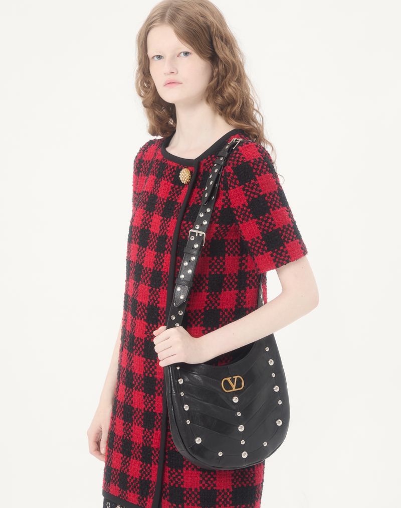 Kort Damier Tweed-kjole