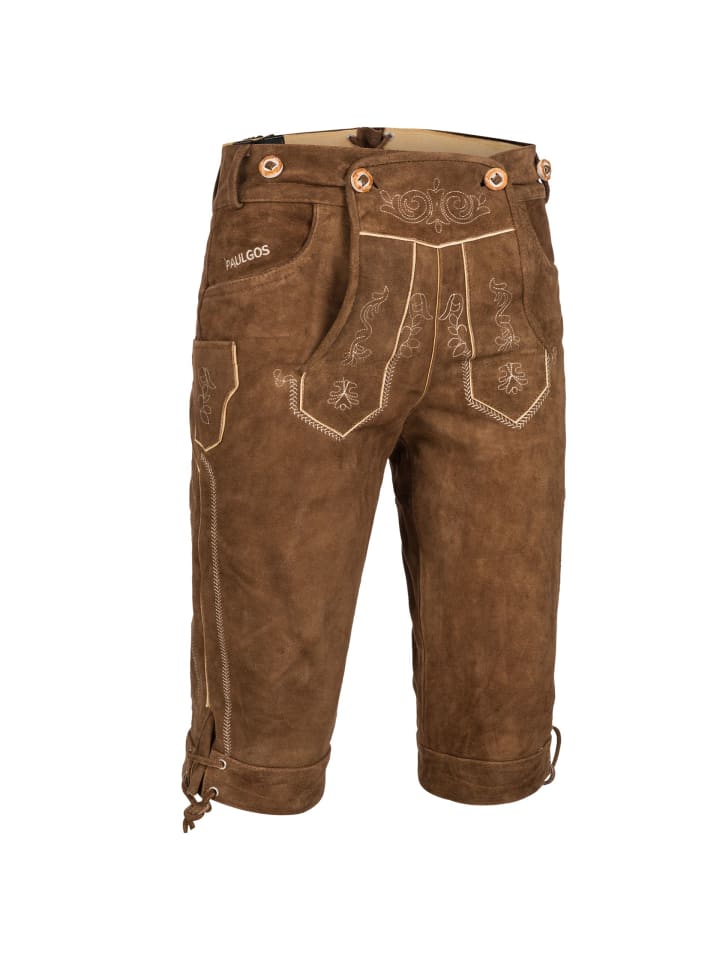 PAULGOS Lederhose Kniebund Echtleder in Hellbraun günstig kaufen