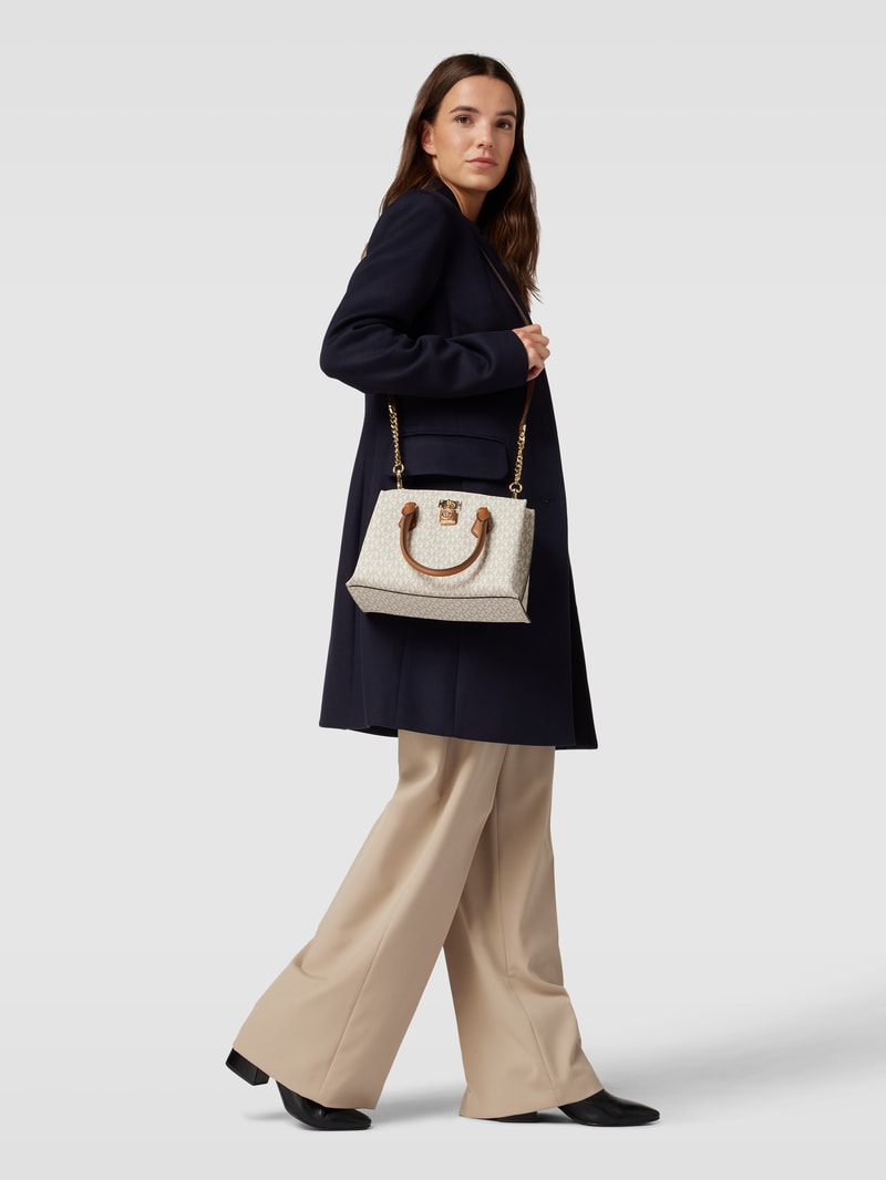 Handtasche mit Allover-Logo Modell 'RUBY' in ecru