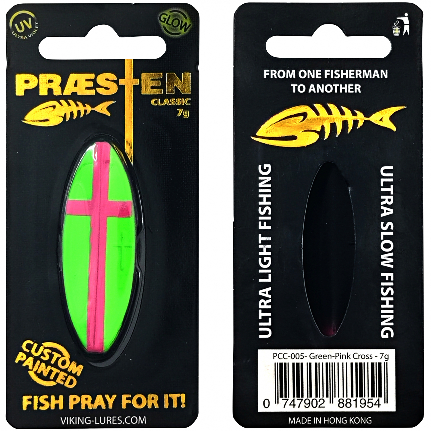 OGP Inlineköder Præsten Classic (Green Pink Cross)