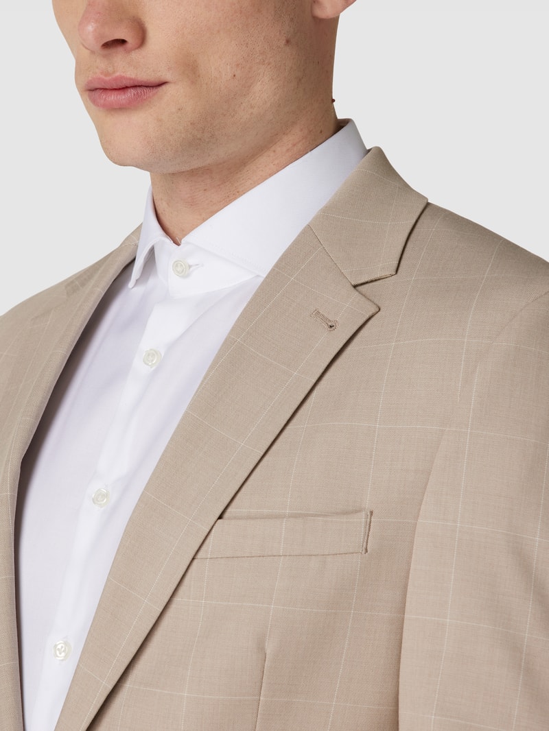 2-Knopf-Sakko mit Karomuster in beige