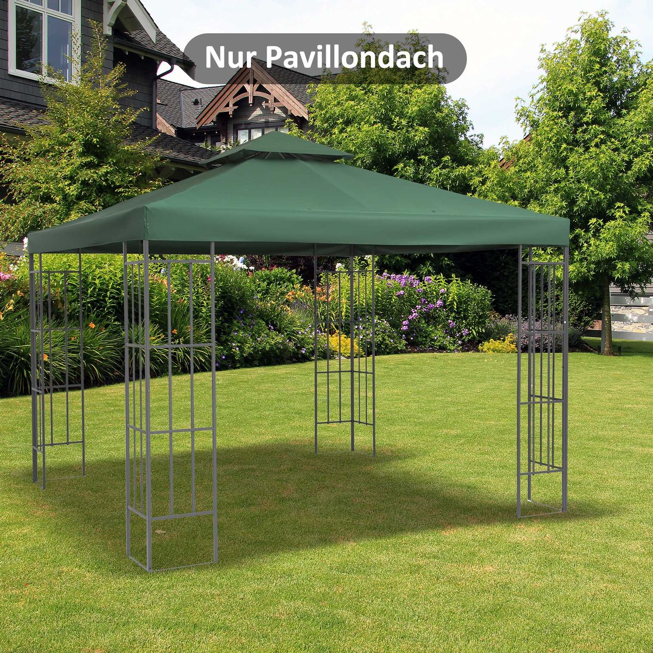 Outsunny Ersatzdach Pavillondach für Metallpavillon Gartenpavillon Partyzelt Gartenzelt Polyester 3x3m