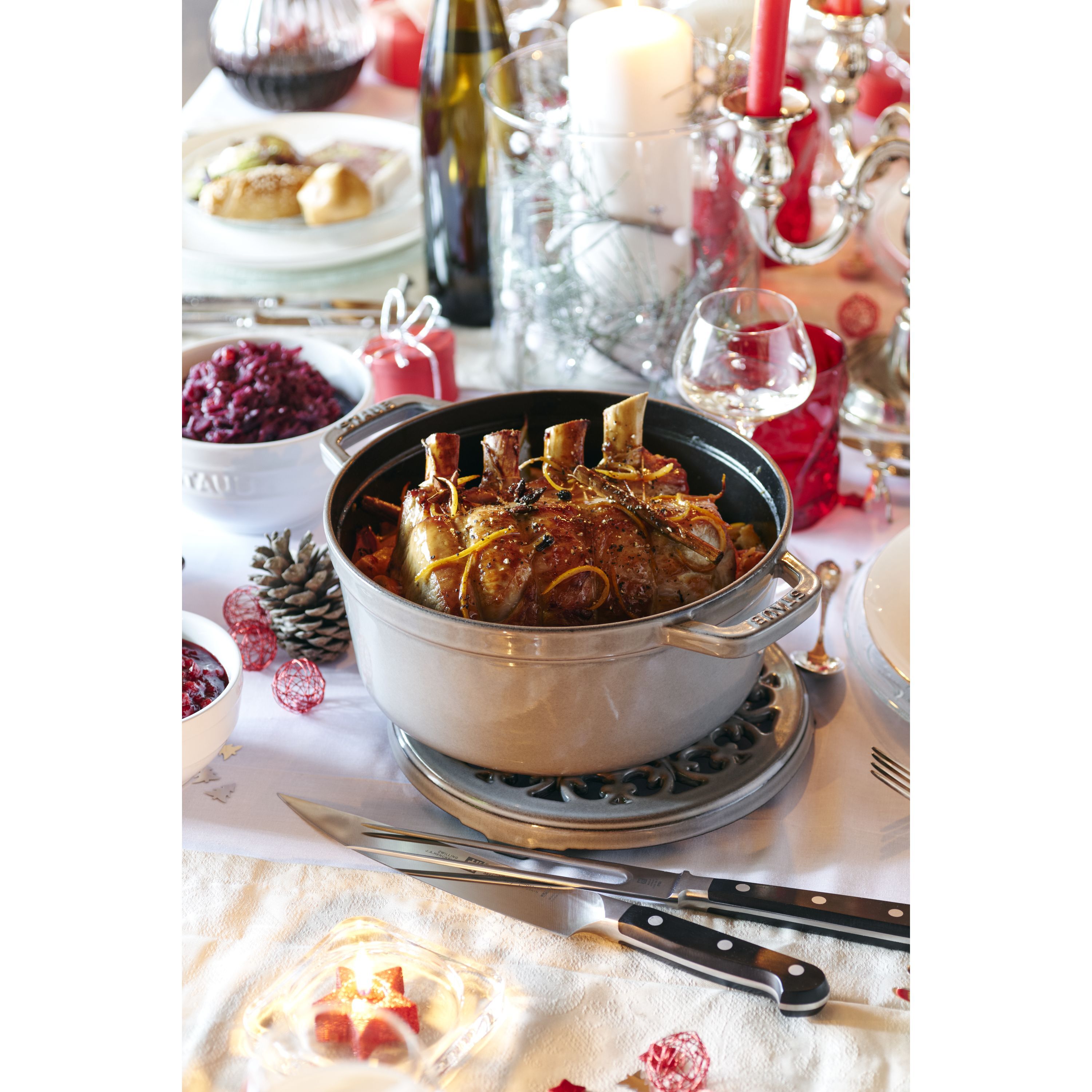Cocotte 26 cm, rund, Graphit-Grau, Gusseisen
