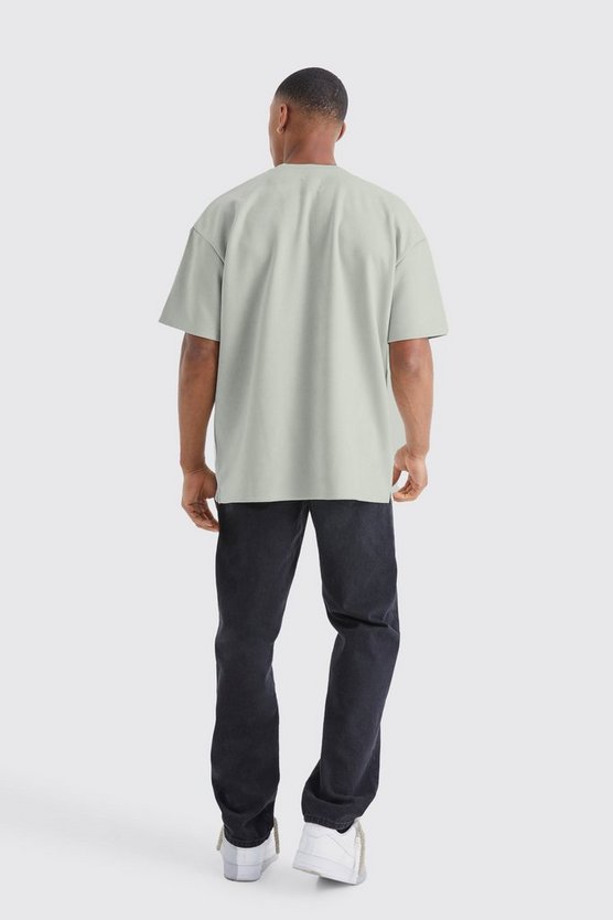 Oversize T-Shirt aus Wildleder-Imitat